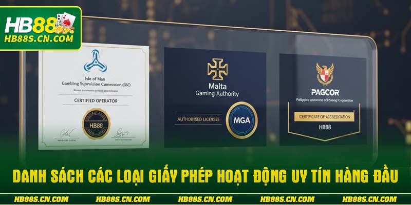 Danh sách các loại Giấy phép hoạt động uy tín hàng đầu